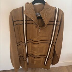 Stacy Adams Brown Zip-Up Sweater
